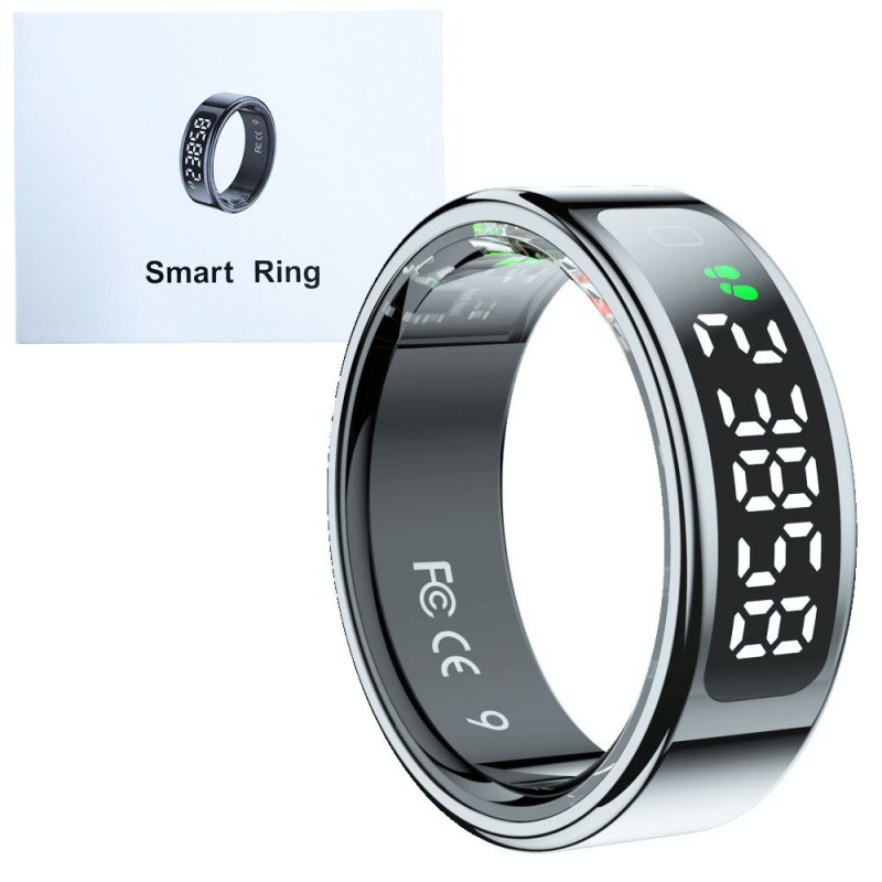 Smart Ring R11+ Anello Intelligente Con Display a LED e Pulsante Touch | Taglia 8 | Silver Smart Ring R11+ Anello Intelligente Con Display a LED e Pulsante Touch | Taglia 8 | Silver