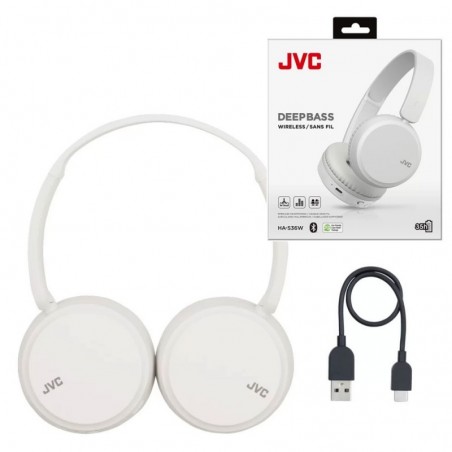 JVC Cuffie DEEPBASS WIRELESS On Ear Bluetooth HA S36W W U BIANCO