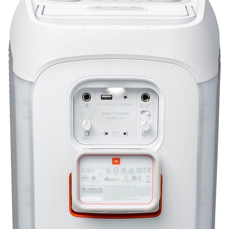 JBL PARTYBOX CLUB 120 Speaker Bluetooth Portatile Effetti Luce Cassa Altoparlante IPX4 Bianco