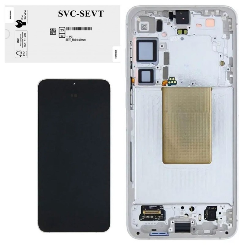 Samsung SERVICE PACK Display LCD ORIGINALE + Frame Per Galaxy S24 Plus 5G 2024 S926 GRAY ASSEMBLED