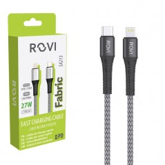 Rovi Fabric Cavo di Ricarica SA213 da Type c a Lightning Rivestito in Tessu