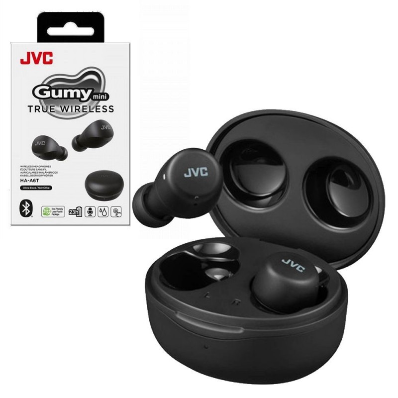 JVC HA-A6T-BU True Wireless Bluetooth In-Ear Headphones Gumy Mini Earphone BLACK