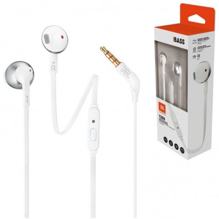 JBL T205 In-Ear Headphones with Universal Microphone Control | Silver