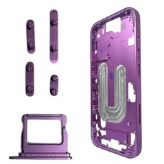 Middle Frame with SIM Tray and Side Buttons for iPhone 16 | Rose