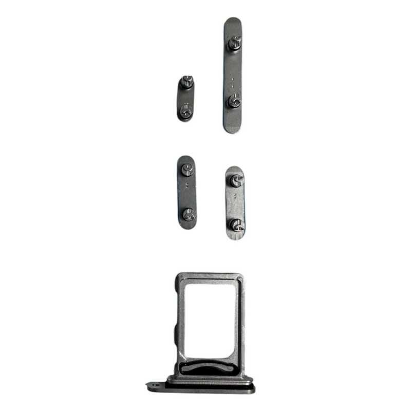 Middle Frame Telaio con Carrello Sim e Tasti Laterali per Apple iPhone 16 Pro | Bianco