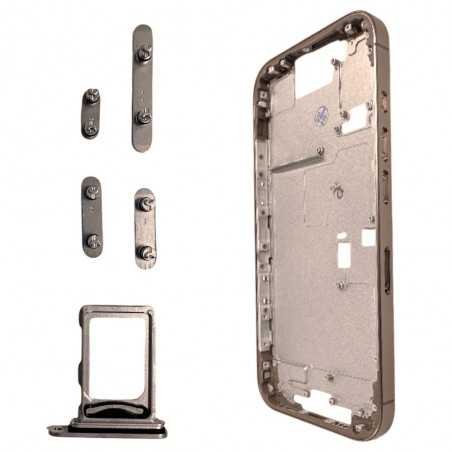 Middle Frame with SIM Tray and Side Buttons for iPhone 16 Pro Gold