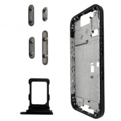 Middle Frame with SIM Tray and Side Buttons for iPhone 16 Pro Black