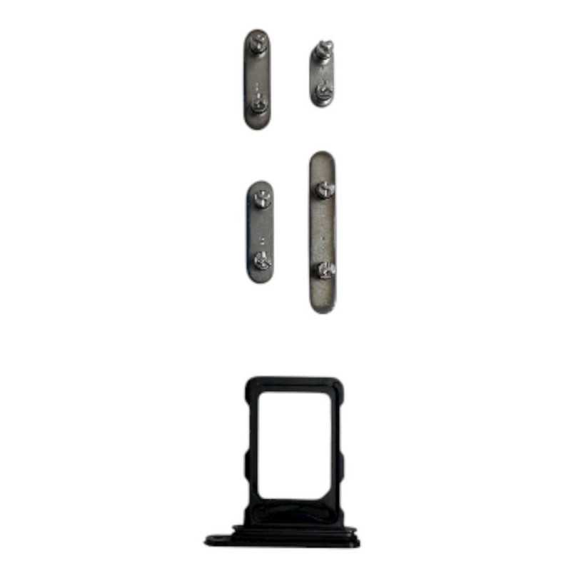 Middle Frame with SIM Tray and Side Buttons for iPhone 16 Pro Black