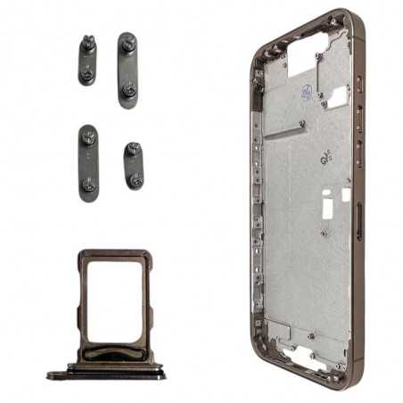 Middle Frame with SIM Tray and Side Buttons for iPhone 16 Pro Max | Gold