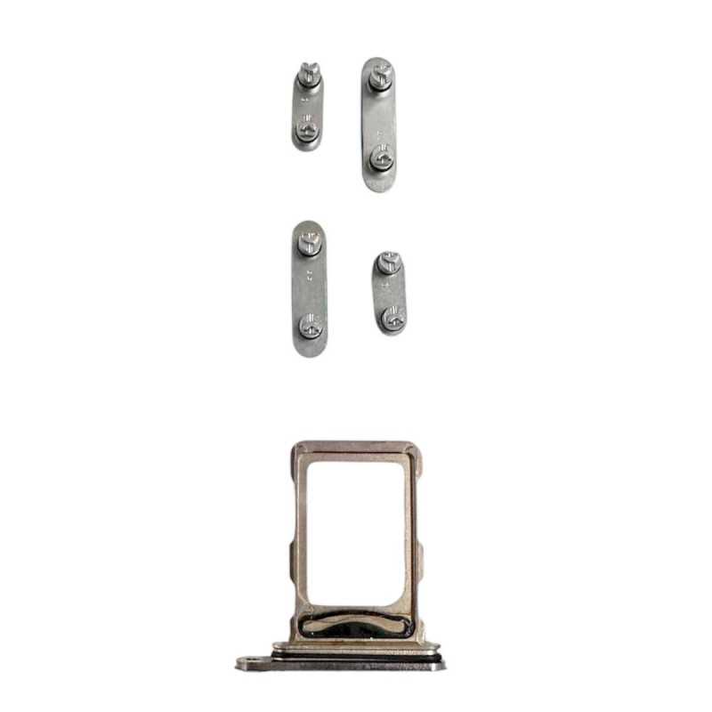 Middle Frame with SIM Tray and Side Buttons for iPhone 16 Pro Max | Natural Middle Frame with SIM Tray and Side Buttons for iPhone 16 Pro Max | Natural