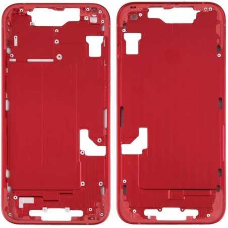 Middle Frame with SIM Tray and Side Buttons for iPhone 14 | Red