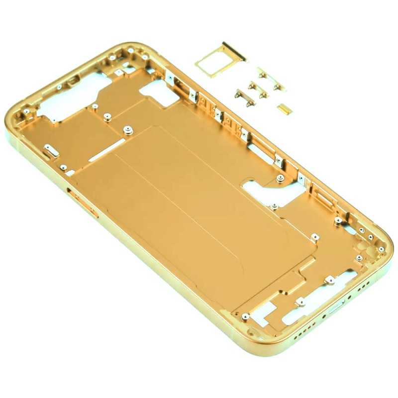 Middle Frame with SIM Tray and Side Buttons for iPhone 14 | Yellow