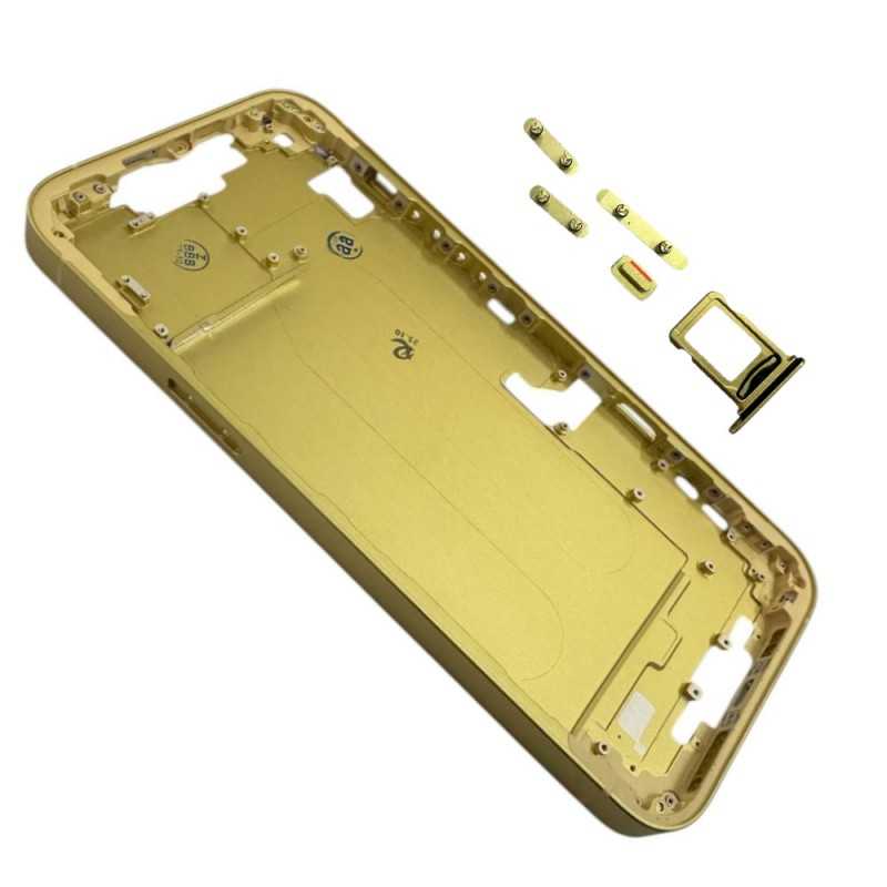 Middle Frame iPhone 14 Plus Telaio con Carrello Sim e Tasti Laterali per Apple | Giallo