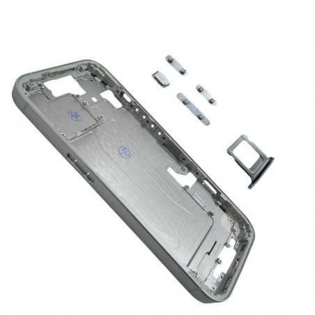 Middle Frame iPhone 15 with SIM Tray and Side Buttons for Apple | White