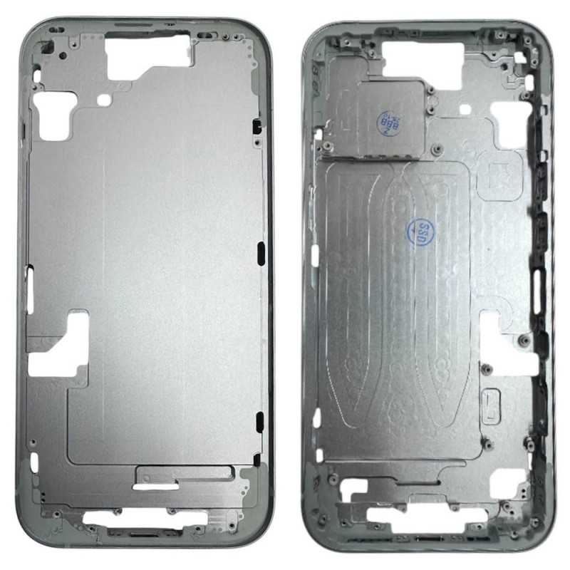 Middle Frame iPhone 15 with SIM Tray and Side Buttons for Apple | White