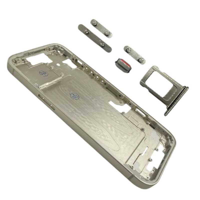 Middle Frame iPhone 15 Telaio con Carrello Sim e Tasti Laterali per Apple | Giallo Middle Frame iPhone 15 Telaio con Carrello Sim e Tasti Laterali per Apple | Giallo
