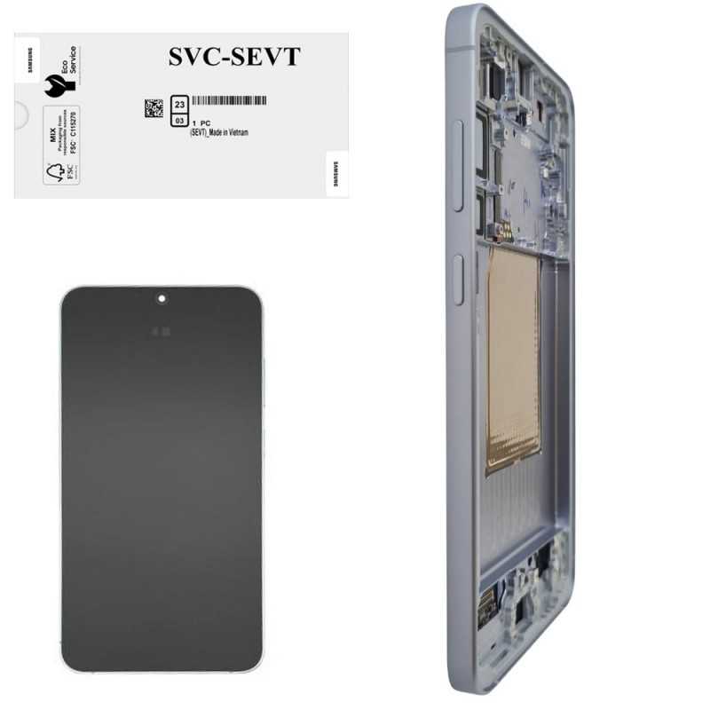 Samsung SERVICE PACK Display LCD ORIGINALE + Frame Per Galaxy S25+ PLUS 5G S936B ICY BLUE 