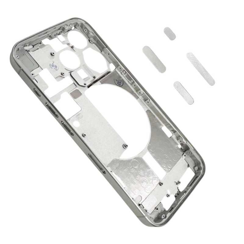 Middle Frame iPhone 15 Pro with SIM Tray and Side Buttons for Apple | White