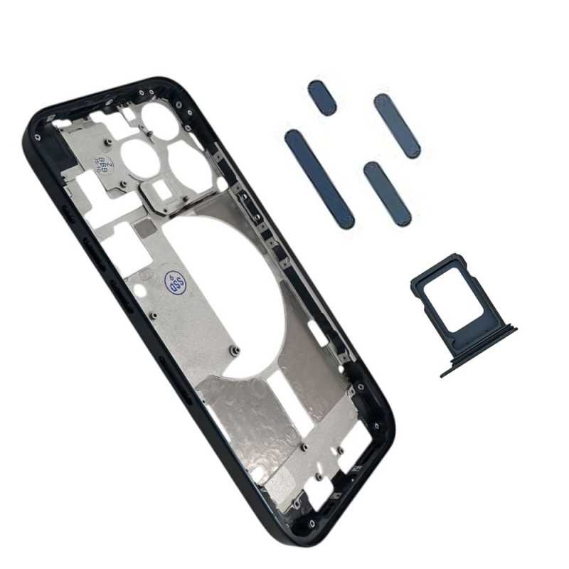 Middle Frame iPhone 15 Pro Telaio con Carrello Sim e Tasti Laterali per Apple | Blue