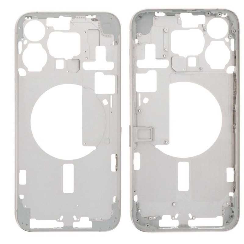 Middle Frame iPhone 15 Pro Max with SIM Tray and Side Buttons for Apple | White