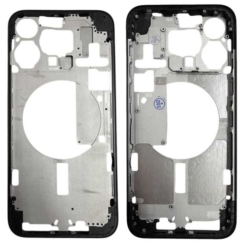 Middle Frame iPhone 15 Pro Max Telaio con Carrello Sim e Tasti Laterali per Apple | Nero