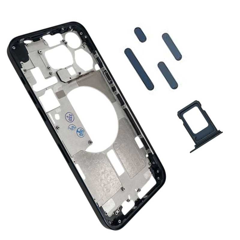 Middle Frame iPhone 15 Pro Max Telaio con Carrello Sim e Tasti Laterali per Apple | Blue