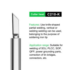 RELIFE RL C210 K Punta a Coltello Per Stazione Saldante