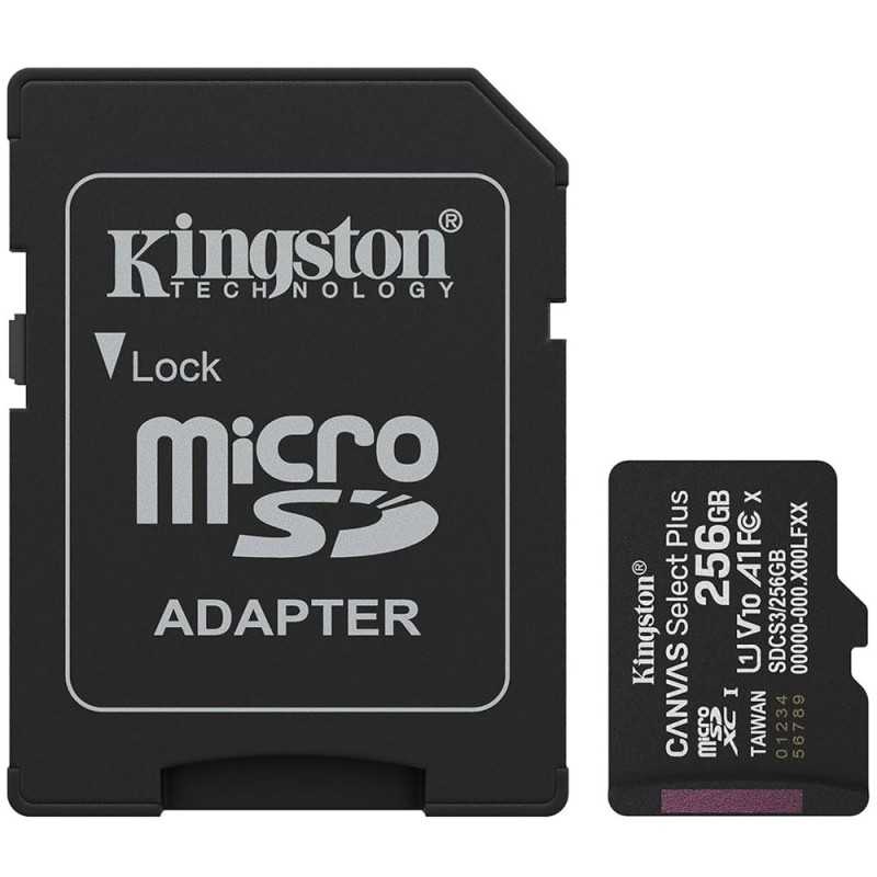 Kingston Canvas Select Plus MicroSd HC SDCS3 MicroSdXC 256GB CL 10 150MB/s Kingston Canvas Select Plus MicroSd HC SDCS3 MicroSdXC 256GB CL 10 150MB/s