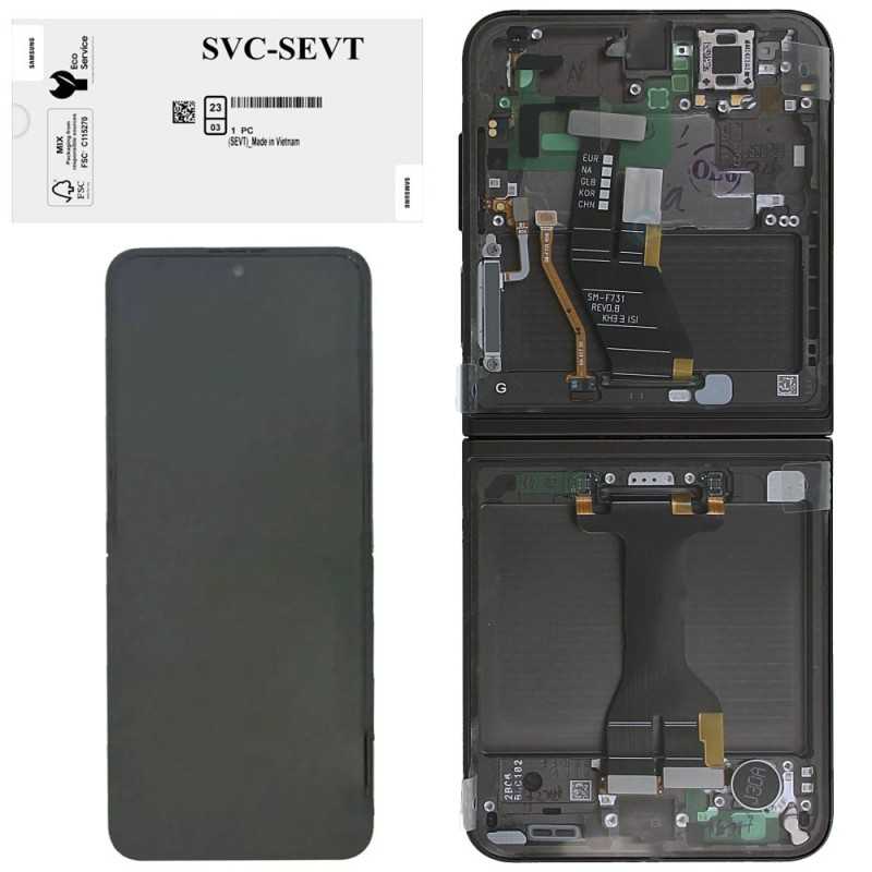 Samsung SERVICE PACK Display LCD ORIGINALE + Frame Galaxy Z Flip 5 5G 2023 F731 BLUE