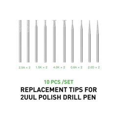 2UUL DA82 Replacement Tips for 2UUL Polish Drill Pen 10pcs/set