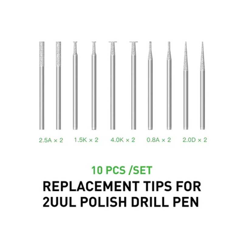 2UUL DA82 Replacement Tips for 2UUL Polish Drill Pen 10pcs/set