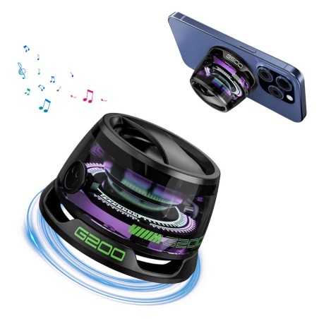 Altoparlante Bluetooth Magnetico G200 Luce a Colori multi-RGB e Supporto per Telefono Magbeat Impermeabile Arancione