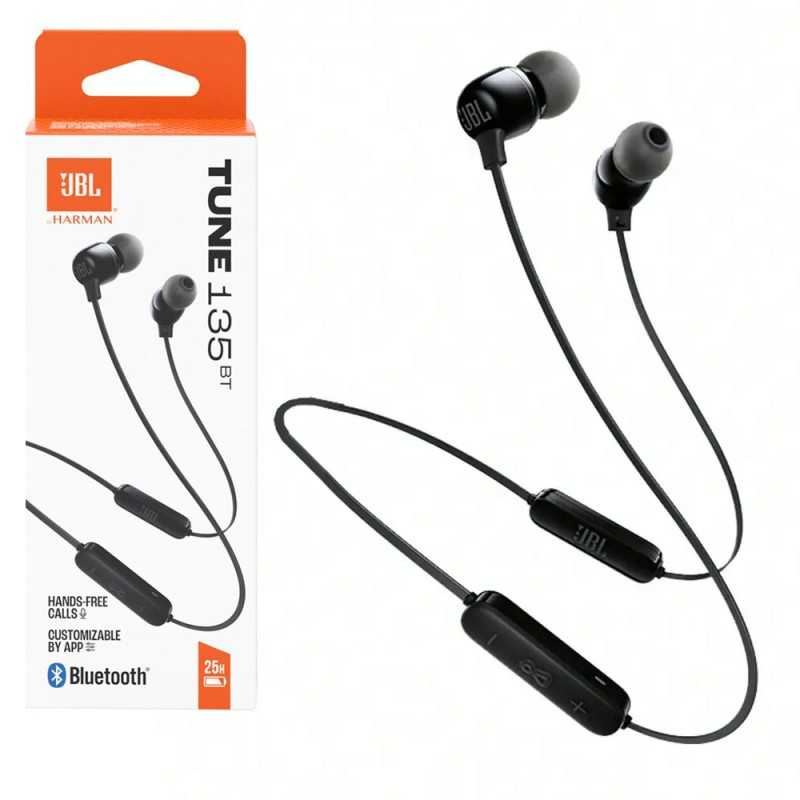 JBL Tune 135BT Wireless Bluetooth In-Ear Earphones with JBL Pure Bass Sound | Black