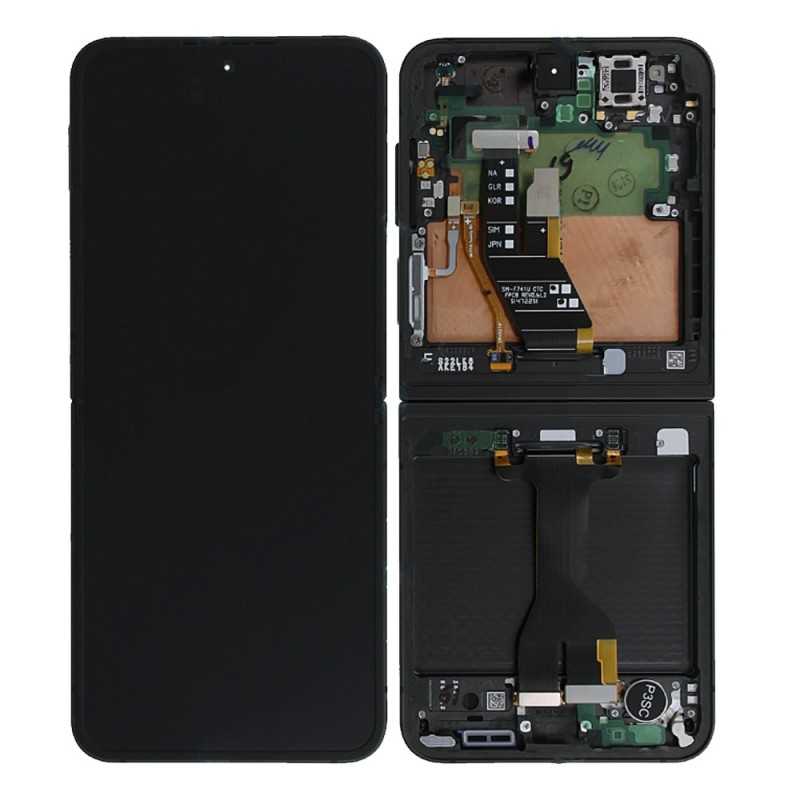 Samsung SERVICE PACK Display LCD ORIGINALE + Frame Per Galaxy Z Flip 6 5g F741 | Black Inner
