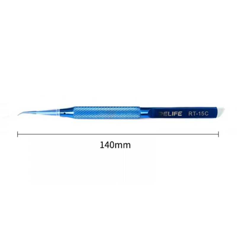 RELIFE RT-15C Ultra-Precision Titanium Alloy Tip Tweezers con Punta Curva