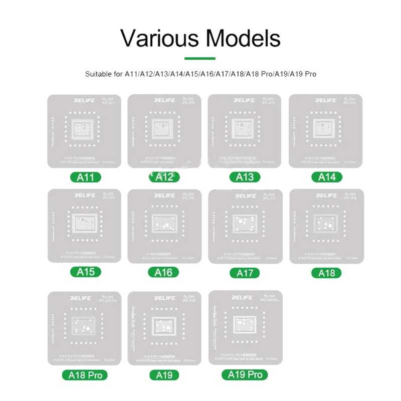 RELIFE RL-601MA Set di Riparazione per CPU Fixture Serie iPhone (A11-A19 Pro )