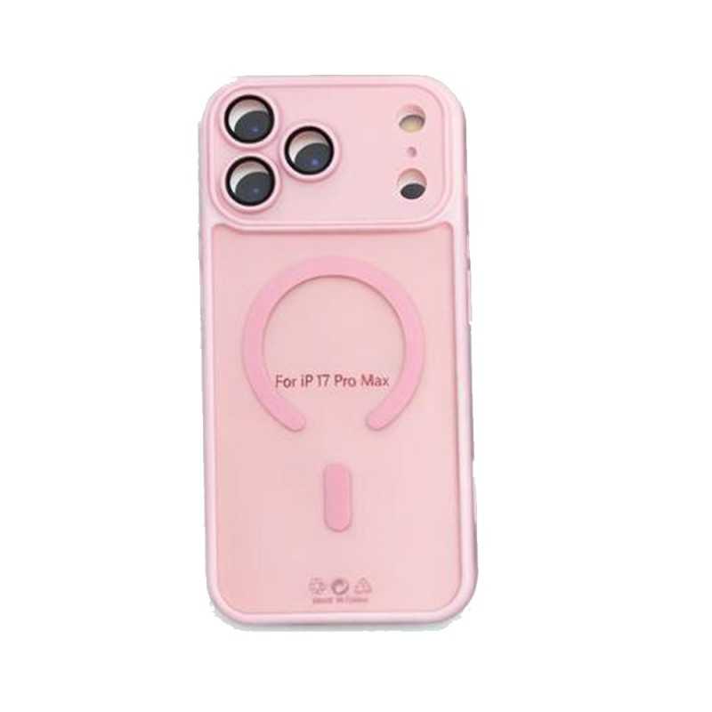 Cover Case iPhone 17 Pro MagSafe with Camera Glass Screen Protector | Pink Cover Case iPhone 17 Pro MagSafe with Camera Glass Screen Protector | Pink