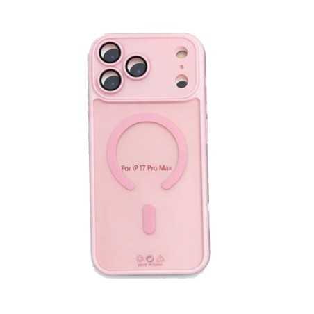 Cover Case iPhone 17 Pro Max MagSafe with Camera Glass Screen Protector | Pink