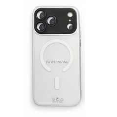 Cover Case iPhone 17 Pro Max MagSafe with Camera Glass Screen Protector | White