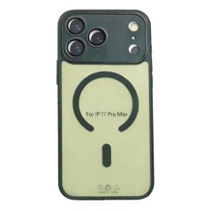 Cover Case iPhone 17 Pro Max MagSafe with Camera Glass Screen Protector | Dark Green