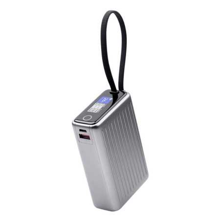 NCC Power Bank 20000mAh Caricabatterie Portatile 65W Cavo USB-C Integrato | Dark Grey T198BLP 