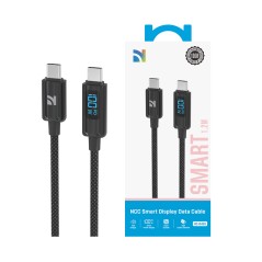 NCC Cable XC-0401 C TO C 100W Power Display & Zinc Alloy Connector 1.2M Jet Black-C TO C 