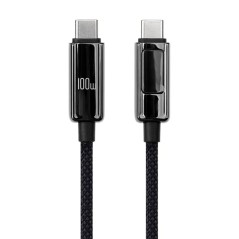 NCC Cable XC-0401 C TO C 100W Power Display & Zinc Alloy Connector 1.2M Jet Black-C TO C 