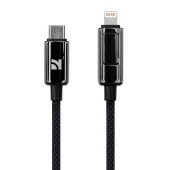 NCC Cavo di Ricarica da USB-C a Lightning 36W ZX in Lega di Zinco Con Display Potenza XC-0402 | 1.2M Jet Black