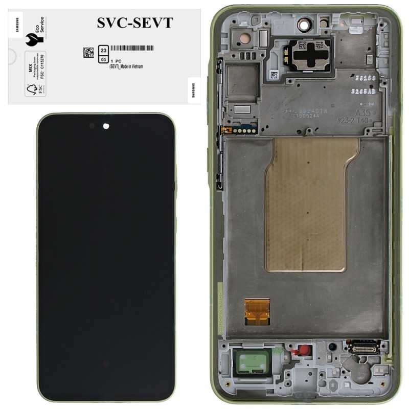 Samsung SERVICE PACK Display LCD ORIGINALE + Frame Per Galaxy A35 5G 2024 A356 | Giallo Lemon (ASMBLD)