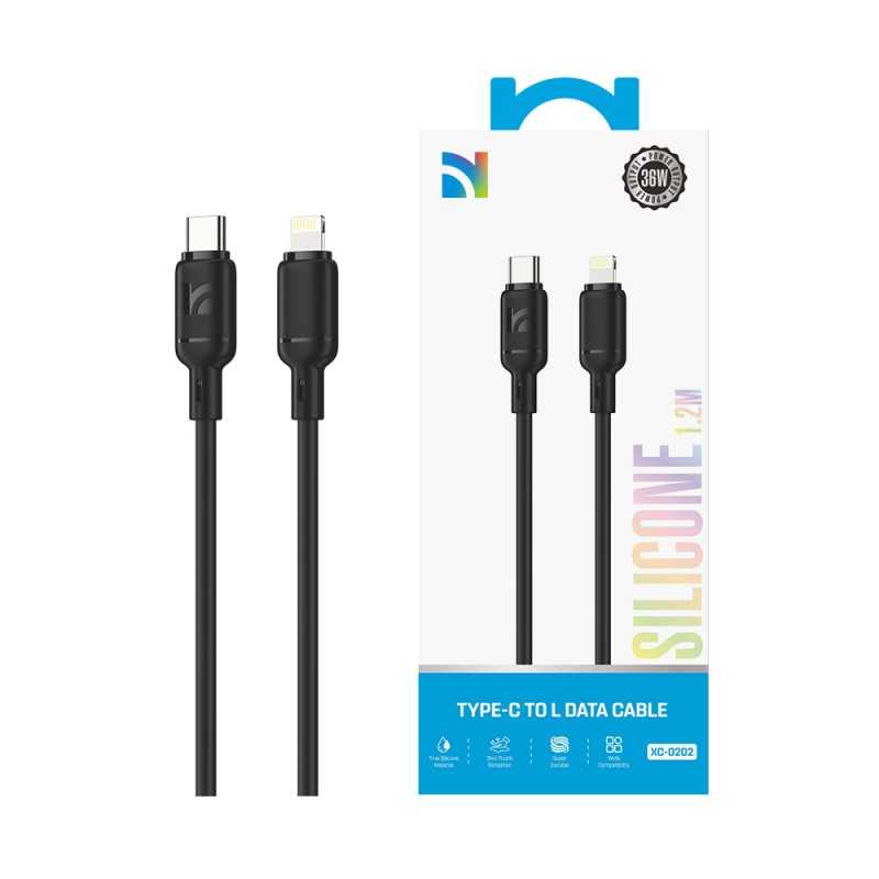 NCC Cable XC-0202 USB-C TO LIGHTNING 36W Silicone Cable | 1.2M Black 