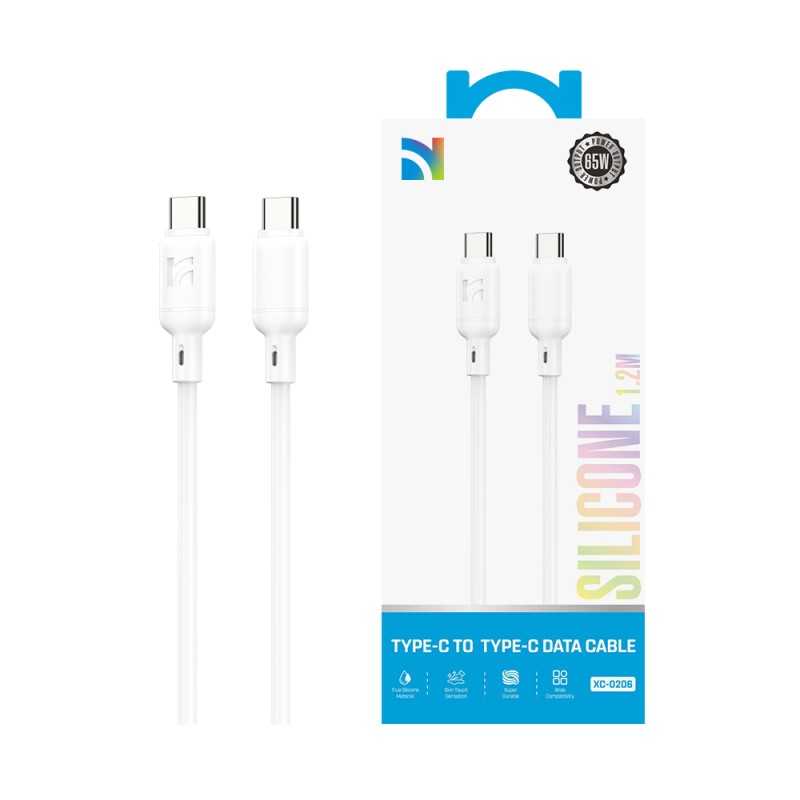 NCC Cavo di Ricarica da USB-C a USB-C Silicone 65W XC-0206 | 1.2M Bianco