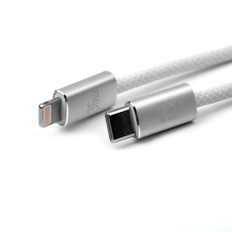 NCC Cavo di Ricarica da USB-C a Lightning 36W Intrecciato XC-0112 | 1.2m Bianco