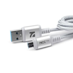 NCC Cable SC Series XC-0714 USB-A TO Micro USB 18W Braided & Aluminium Case 1.2M Light Grey