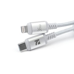 NCC Cavo di Ricarica da USB C a Lightning 36W Intrecciato con Case in Allum